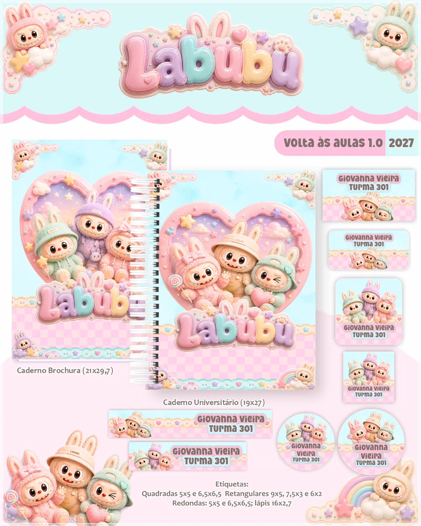 Encadernação - Coleção Escolar 1.0 Labubu 1