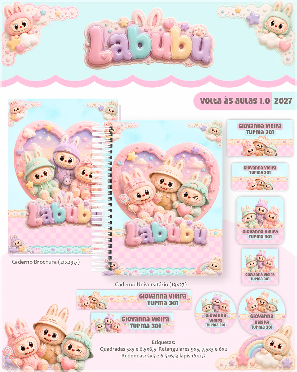 Encadernação - Coleção Escolar 1.0 Labubu 1