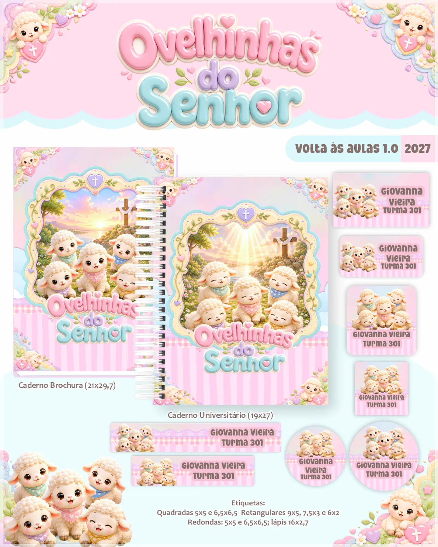 Encadernação - Ovelhinhas do Senhor Escolar Cristão 1
