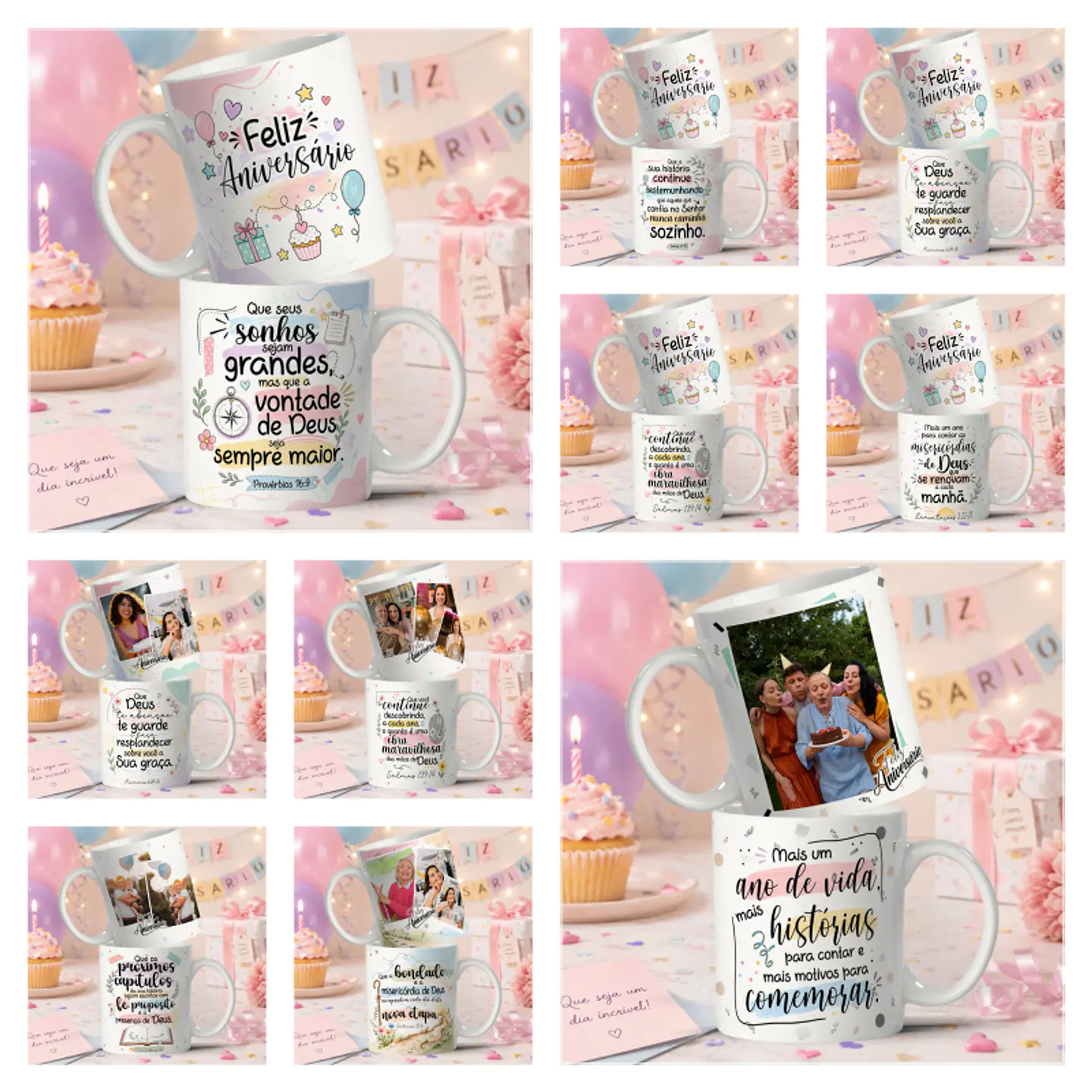 Sublimação - Canecas Aniversário o Presentes de Celebrar a Vida 1