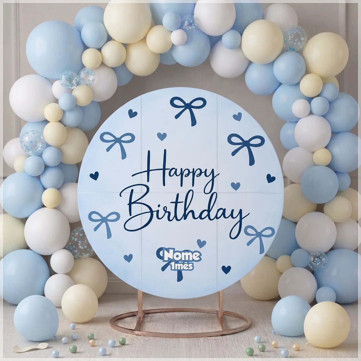 Arquivo de Corte - Painel Happy Birthday Azul 1