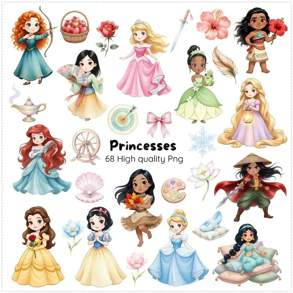 Kit Digital Princesas Disney Cute 66 1
