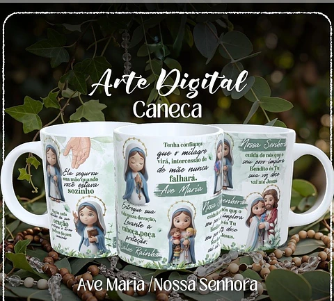 Sublimação - Caneca Ave Maria Nossa Senhora