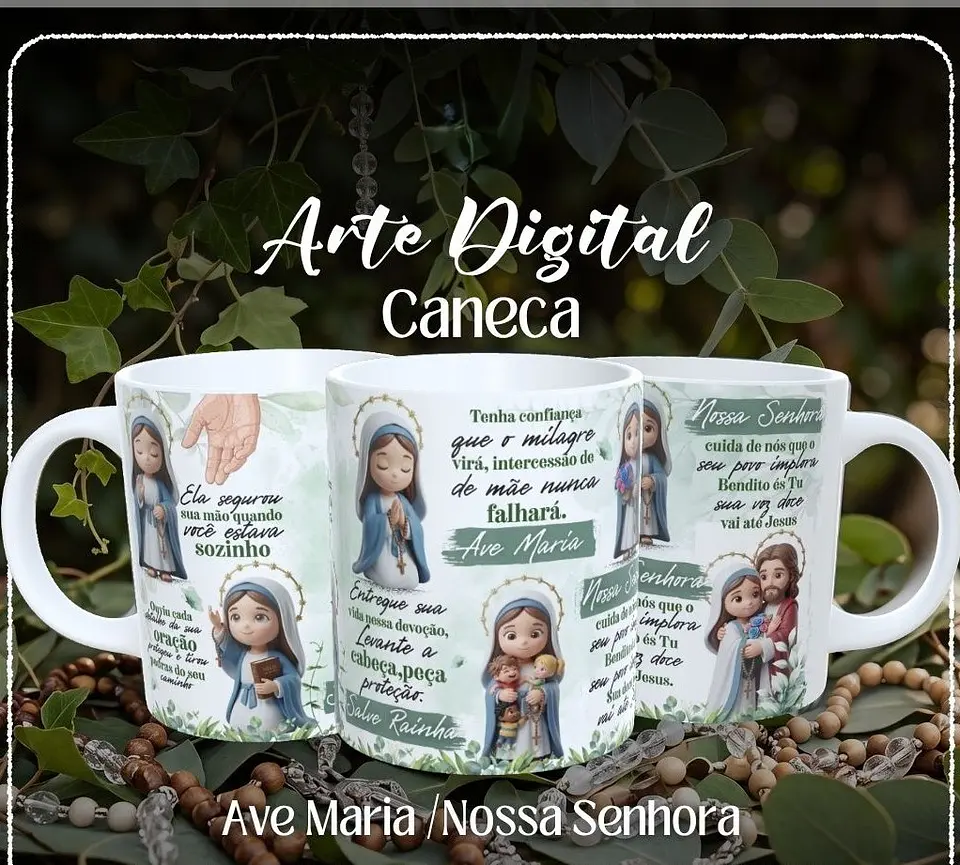Sublimação - Caneca Ave Maria Nossa Senhora 1