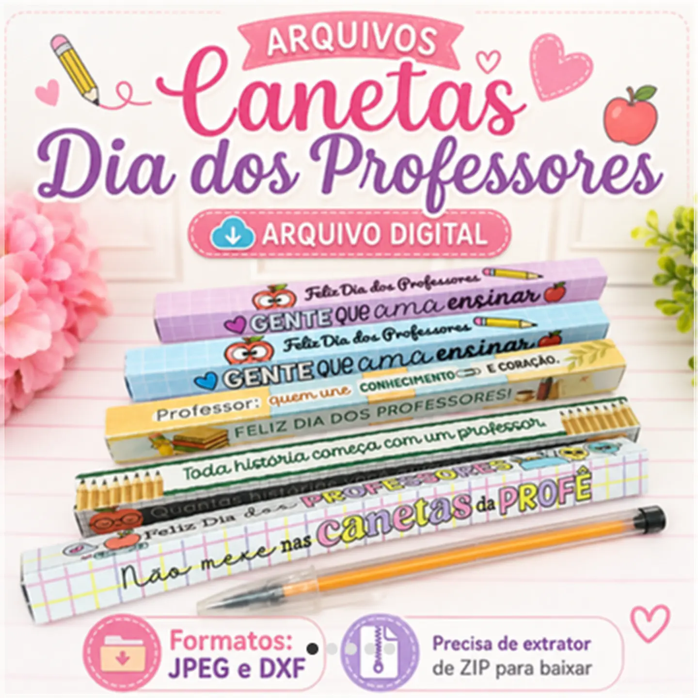 Arquivo de Corte Caixa Canetas Dia dos Professores 4 1