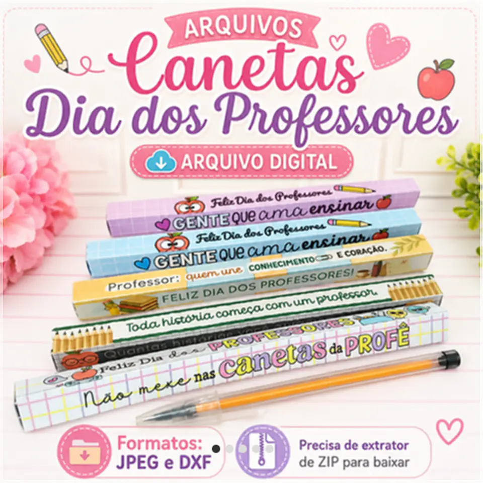 Arquivo de Corte Caixa Canetas Dia dos Professores 4 1