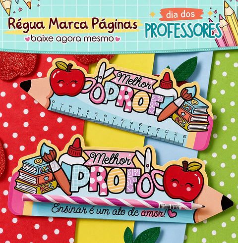Arquivo de Corte Régua Marca Páginas Dia dos Professores 10