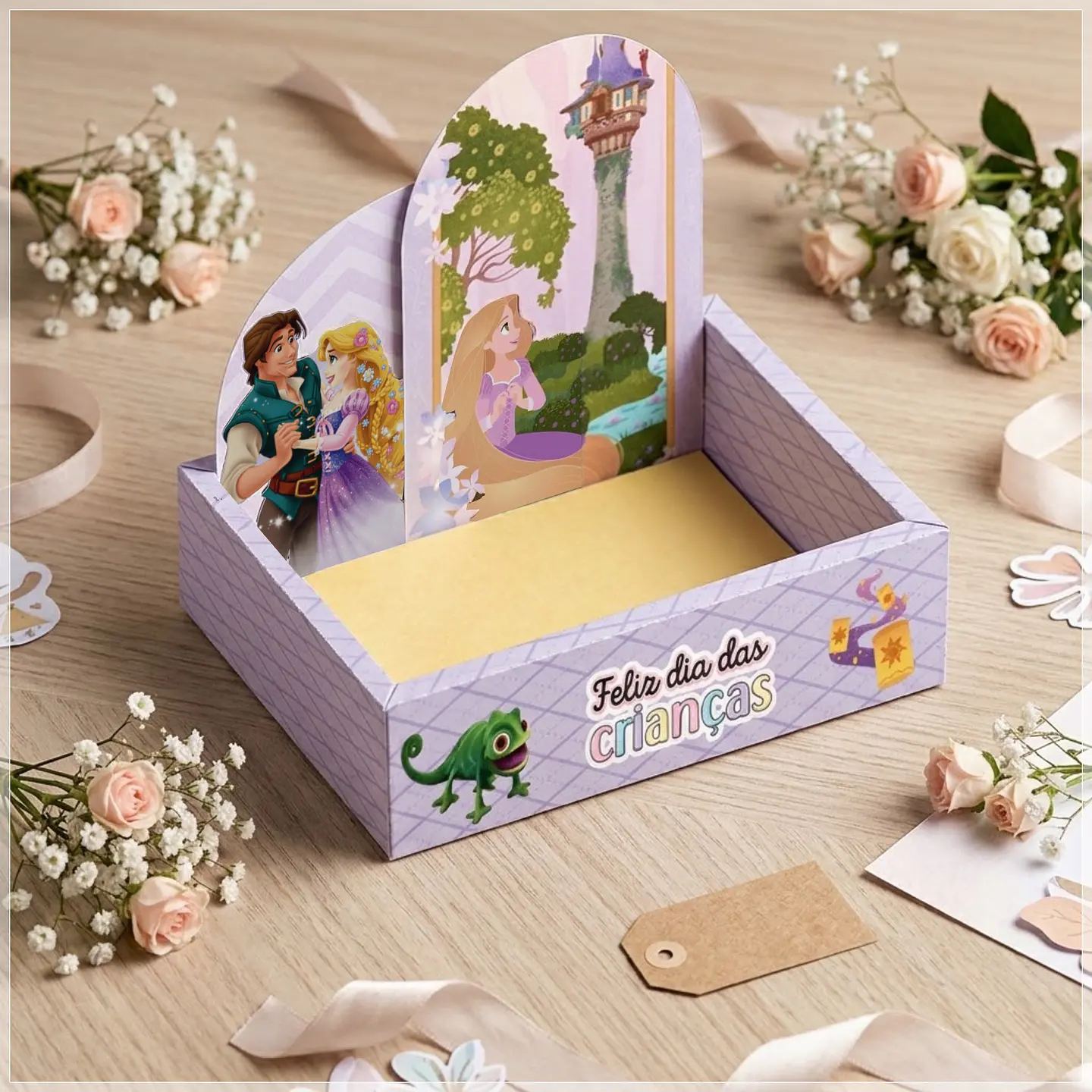 Arquivo de Corte - Caixa Cenario Enrolados Rapunzel 1