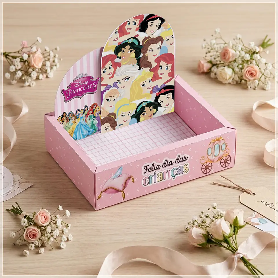 Arquivo de Corte - Caixa Cenario Princesas Disney 1