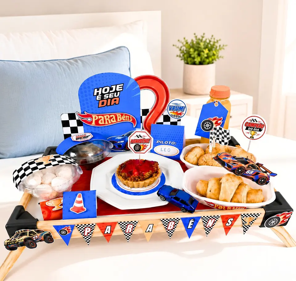 Arquivo de Corte Kit Bandeja Aniversário Hot Wheels 1 1