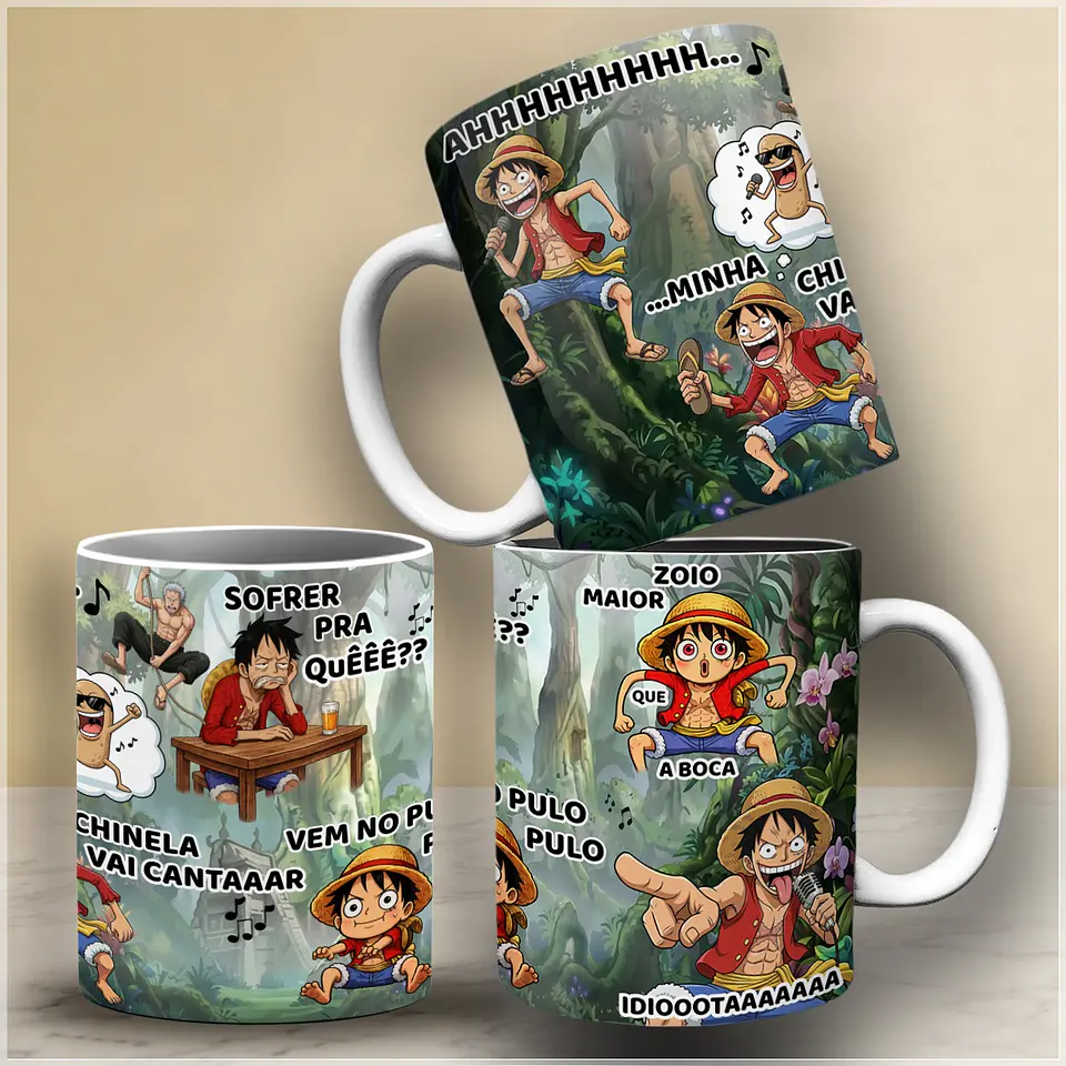 Sublimação - Caneca One Piece Luffy Skypea 1