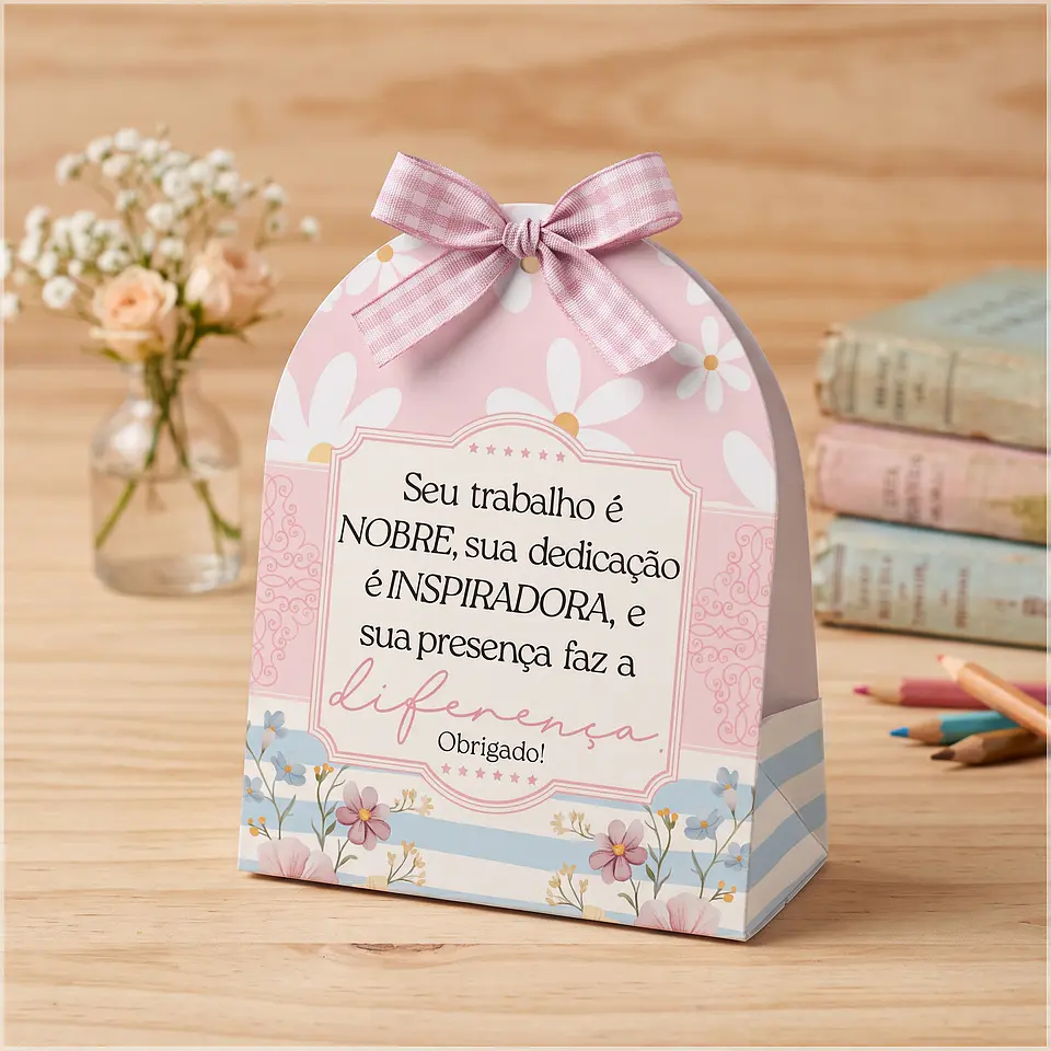 Arquivo de Corte - Porta Sabonete ou Chocolate Floral Dia dos Professores 1