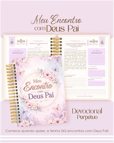 Encadernação - Devocional Perpétuo Borboletas