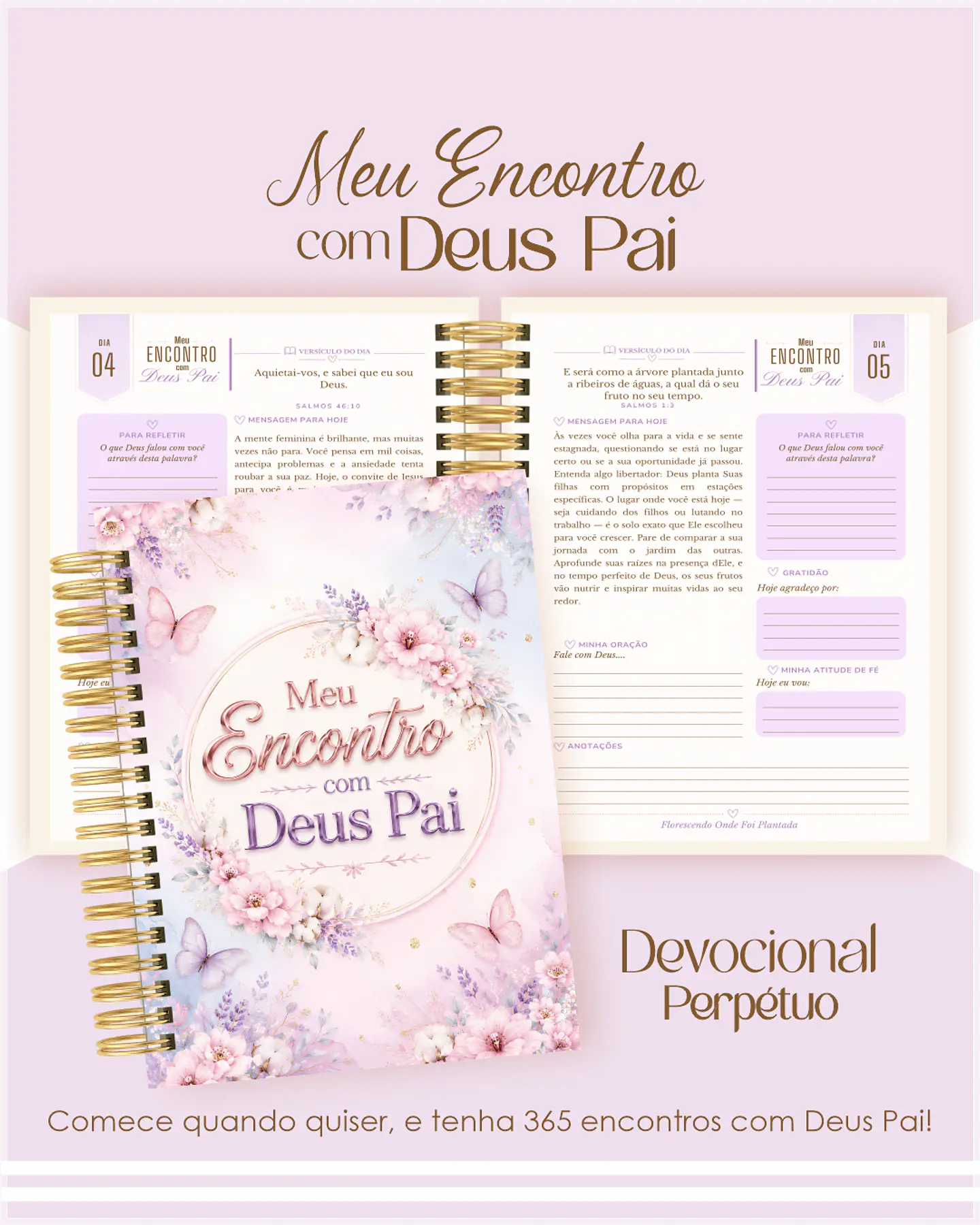 Encadernação - Devocional Perpétuo Borboletas 1