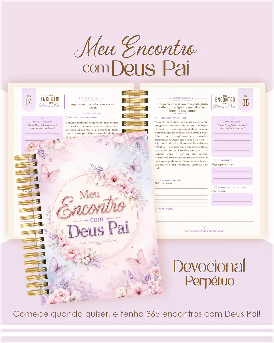 Encadernação - Devocional Perpétuo Borboletas 1