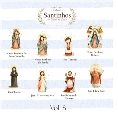 Kit Digital Santinhos Santos Papel de Carta Jesus Misericordioso e Devoções Marianas III 49