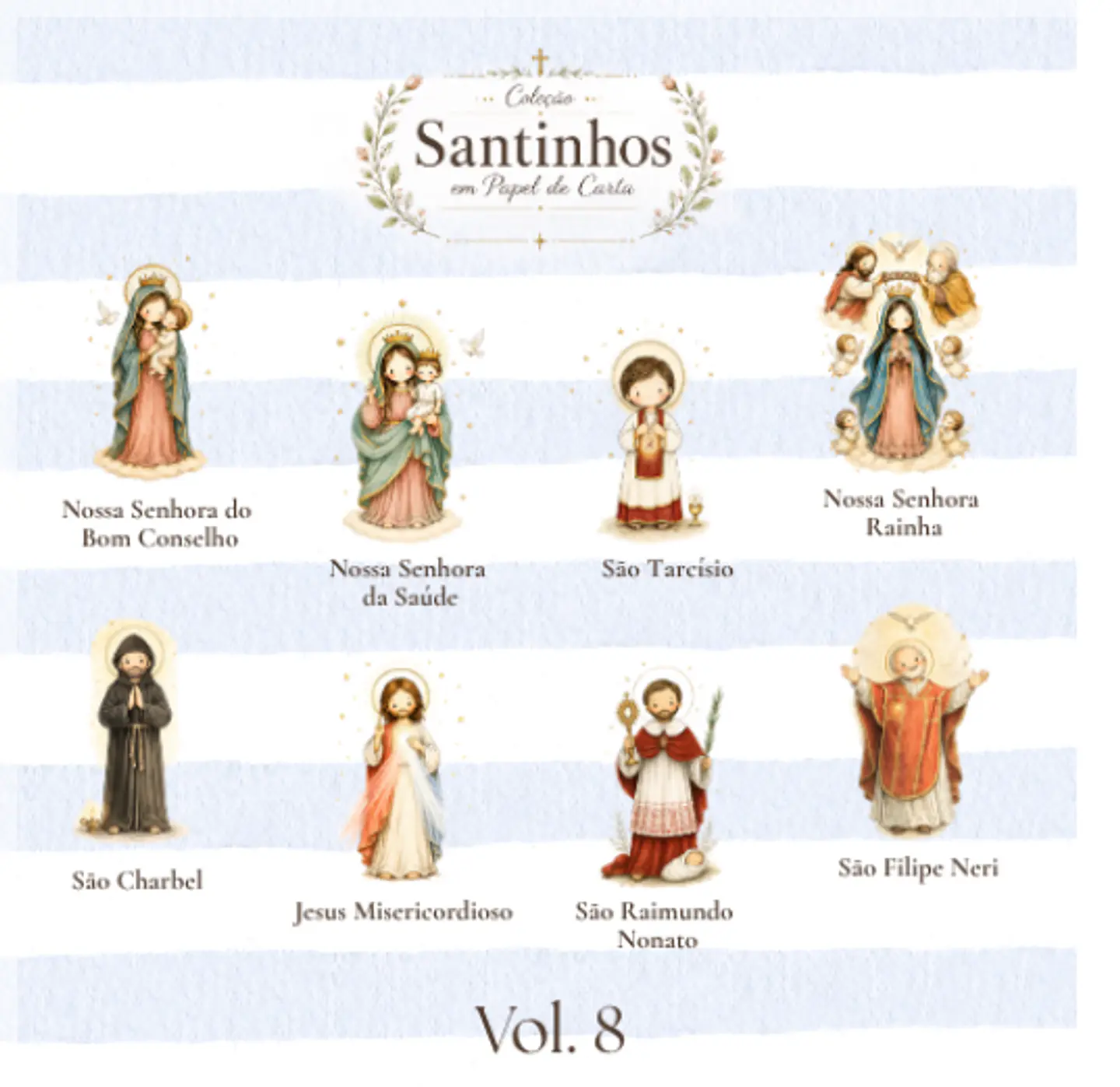 Kit Digital Santinhos Santos Papel de Carta Jesus Misericordioso e Devoções Marianas III 49 1