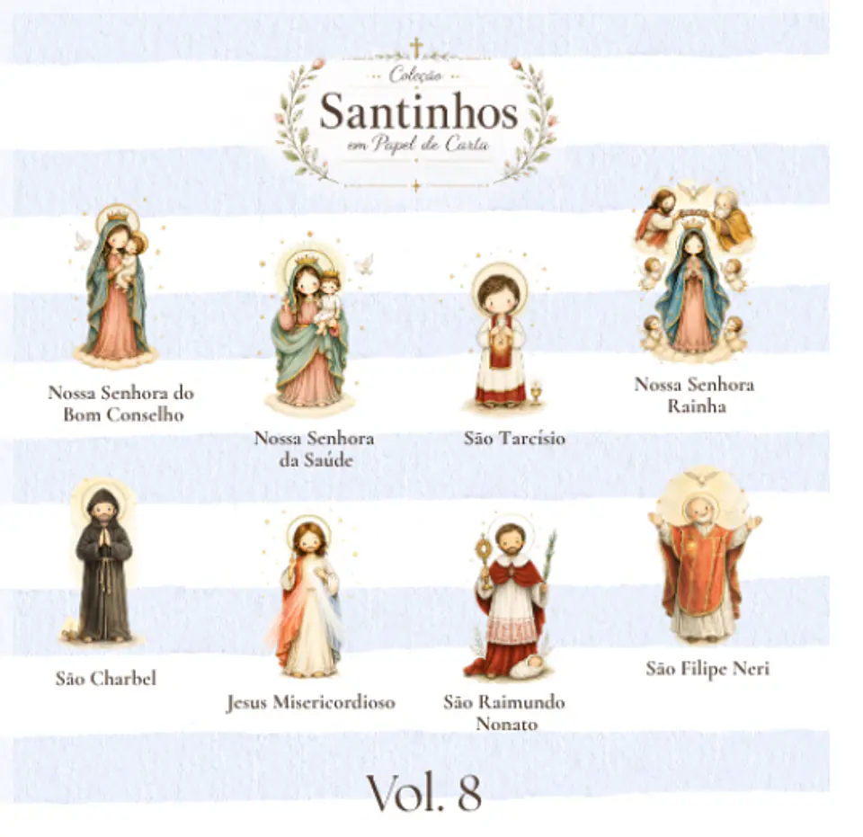 Kit Digital Santinhos Santos Papel de Carta Jesus Misericordioso e Devoções Marianas III 49 1