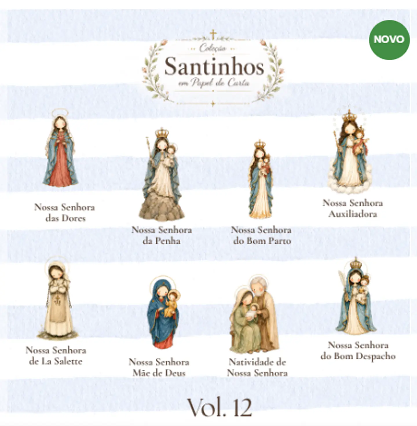 Kit Digital Santinhos Santos em Papel de Carta Devoções de Nossa Senhora 53 1