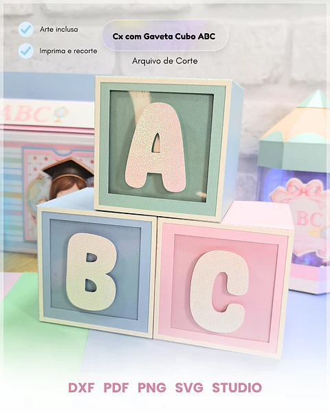 Arquivo de Corte Cx Cubo com Gaveta SCV 9