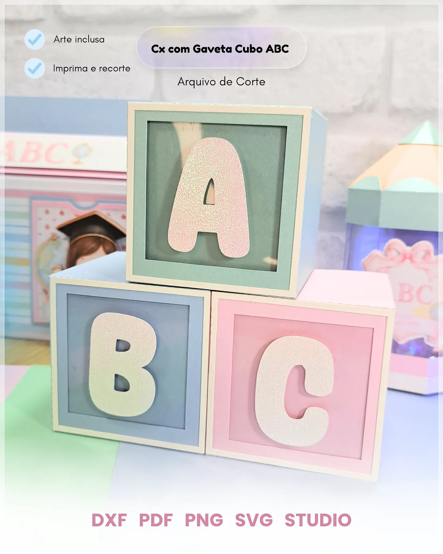 Arquivo de Corte Cx Cubo com Gaveta SCV 9 1