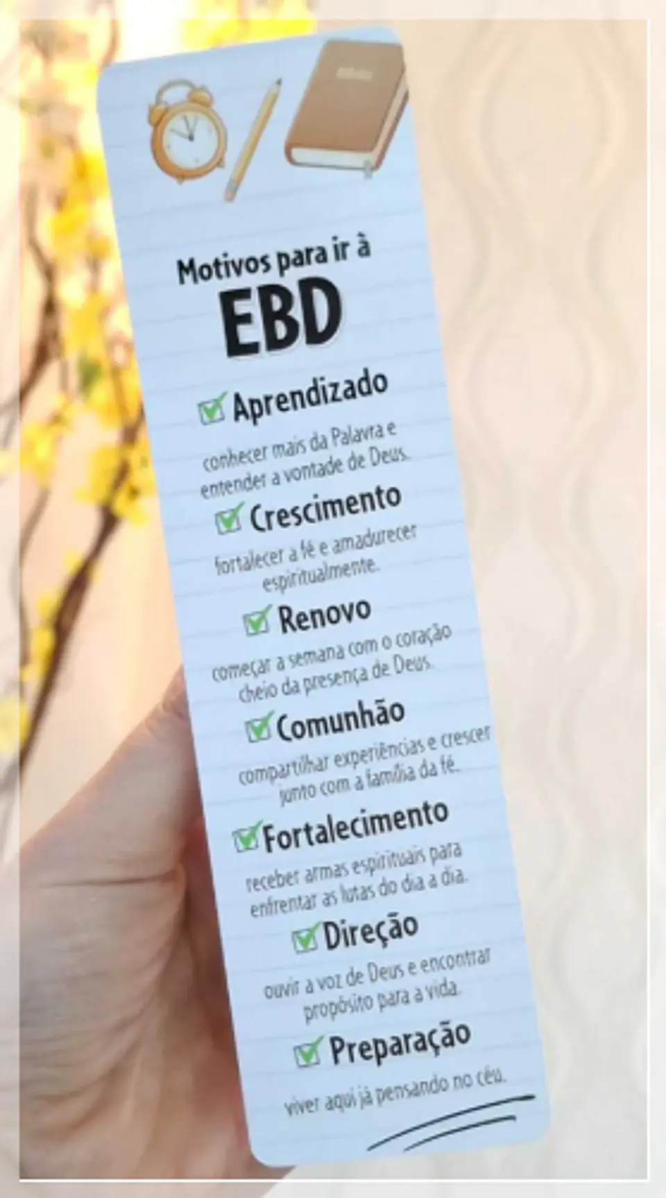 Arquivo de Corte Marca Páginas Motivos para ir à EBD 2 1
