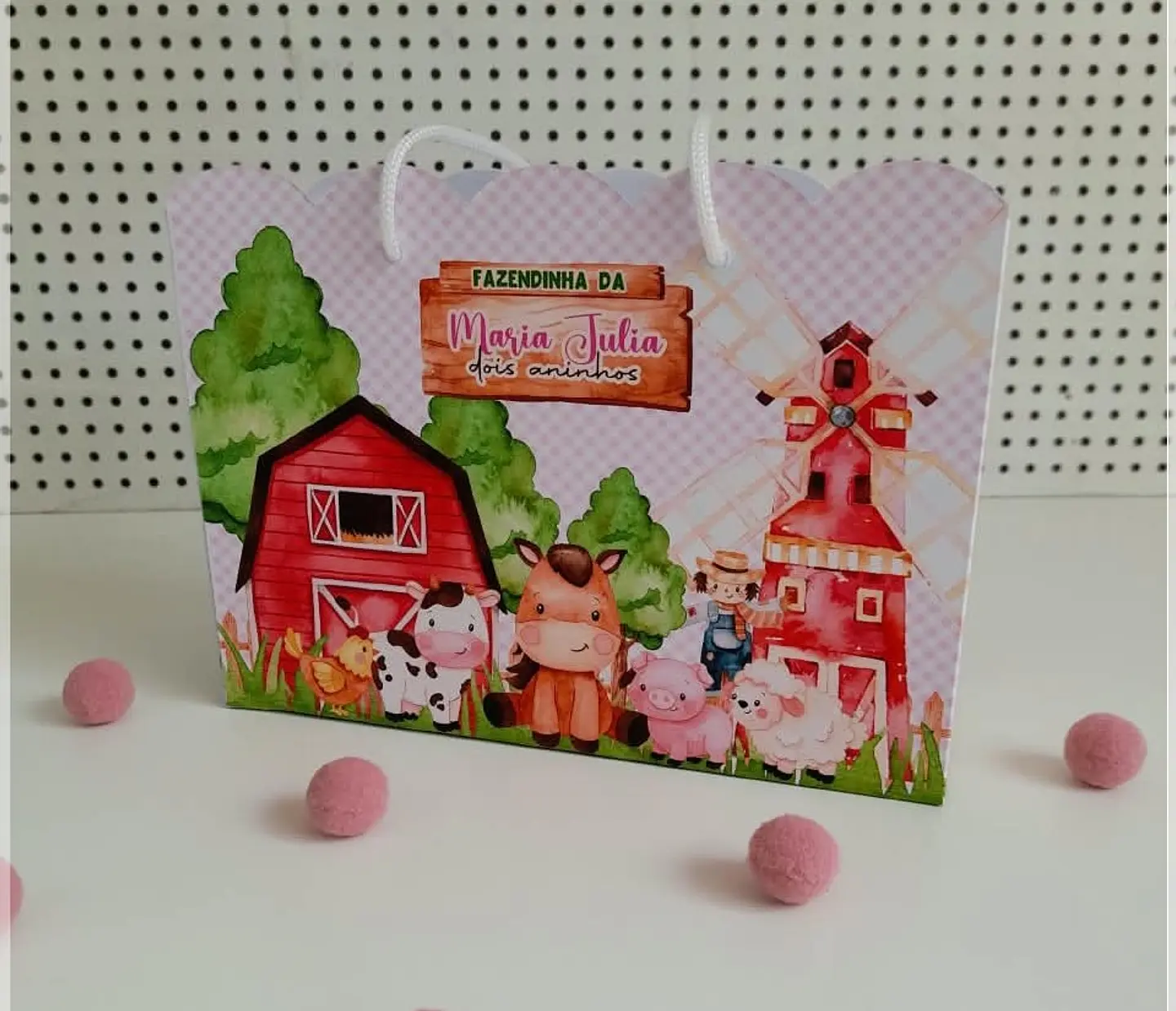 Arquivo de Corte Sacolinha Fazendinha Rosa 4 1