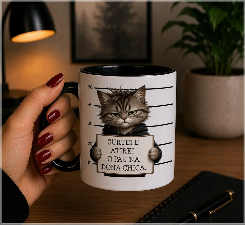 Sublimação - Caneca Gato Preso 1