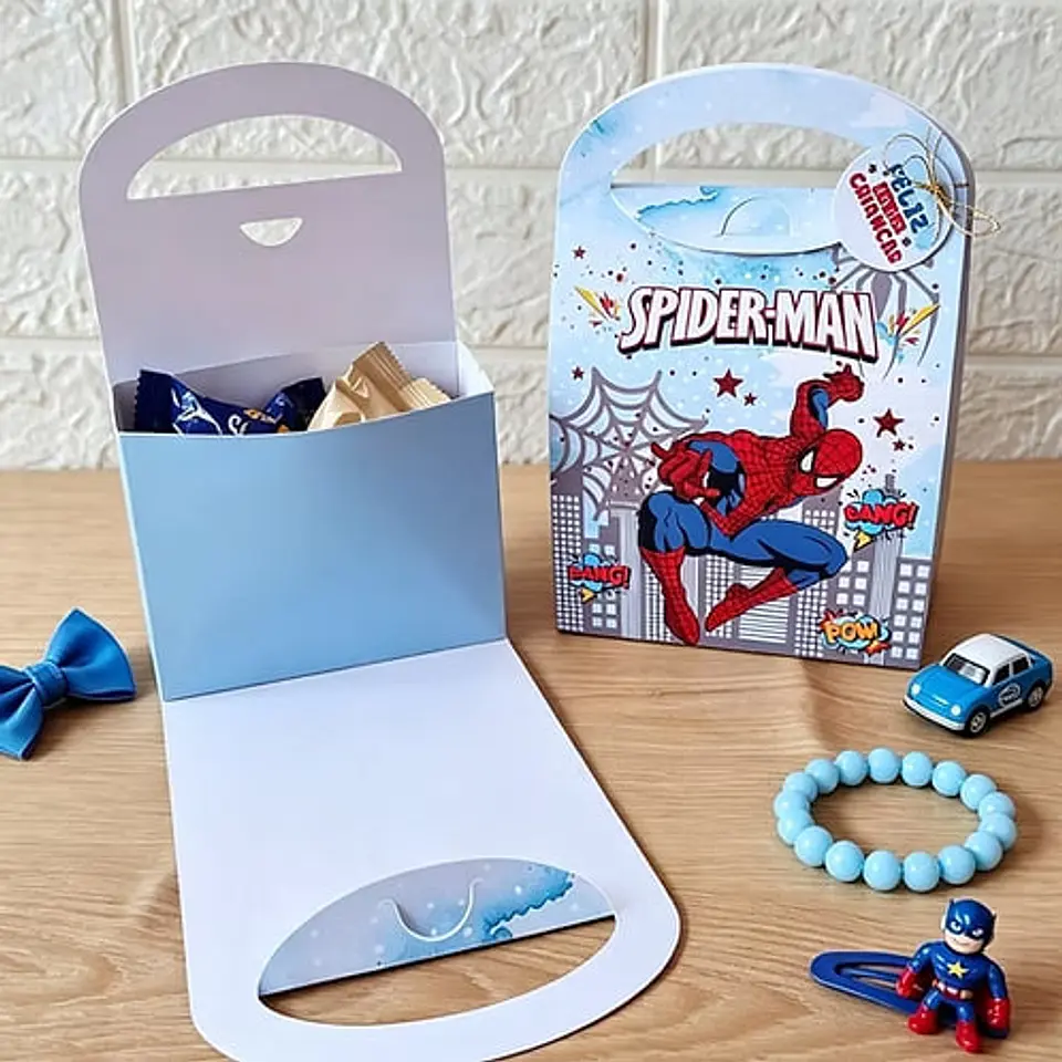 Arquivo de Corte Caixa Sacolinha Homem Aranha 5 1