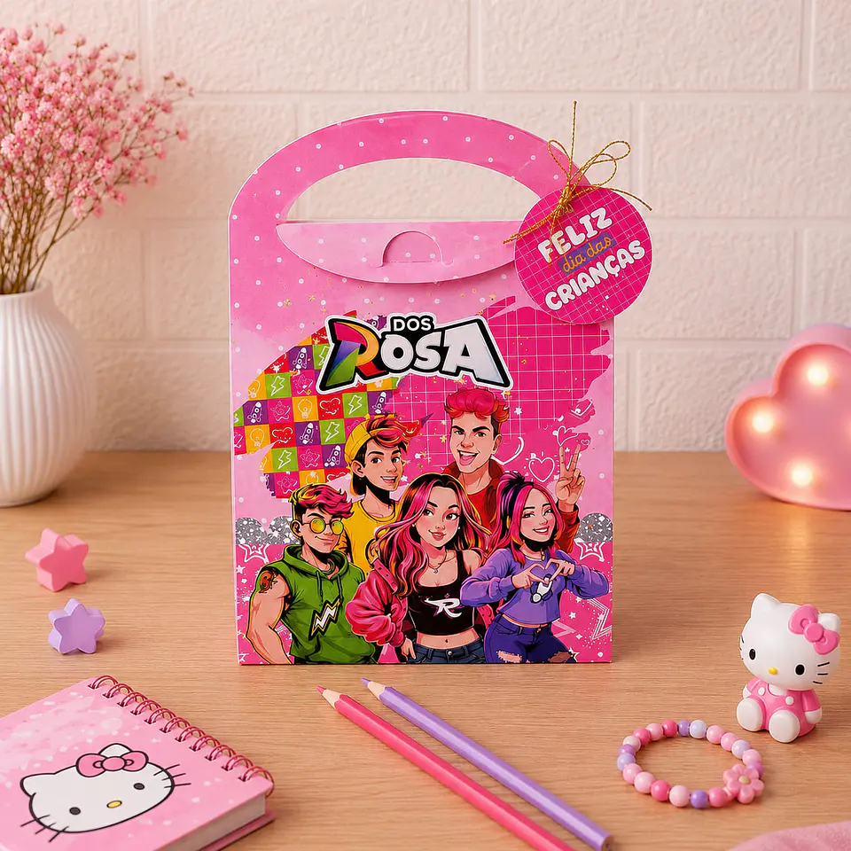 Arquivo de Corte Caixa Sacolinha Dos Rosa Emilly Vick 3 1