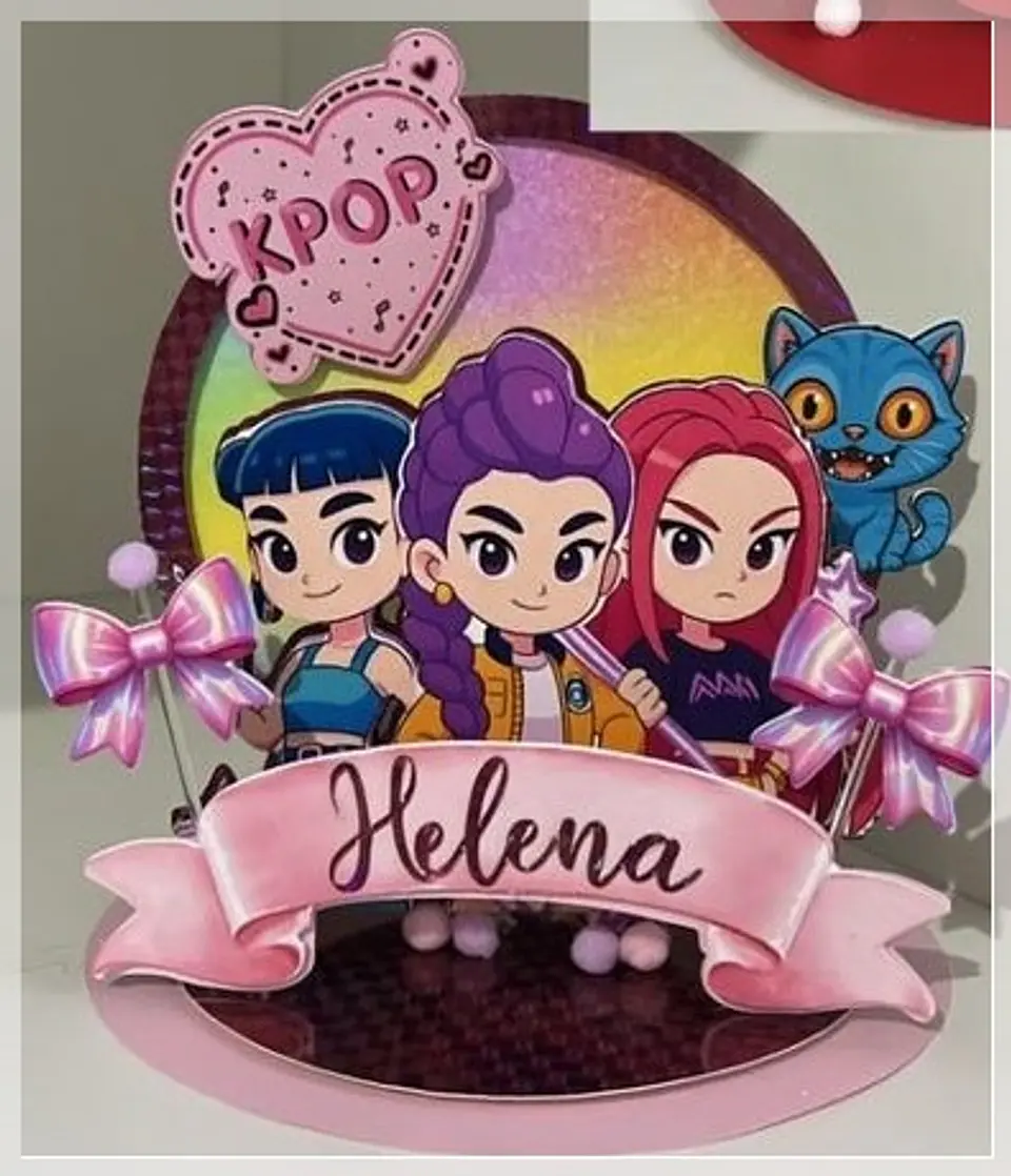 Arquivo de Corte Topo de Bolo Guerreiras K-Pop - Kpop Demon Hunters Huntrix 4 1