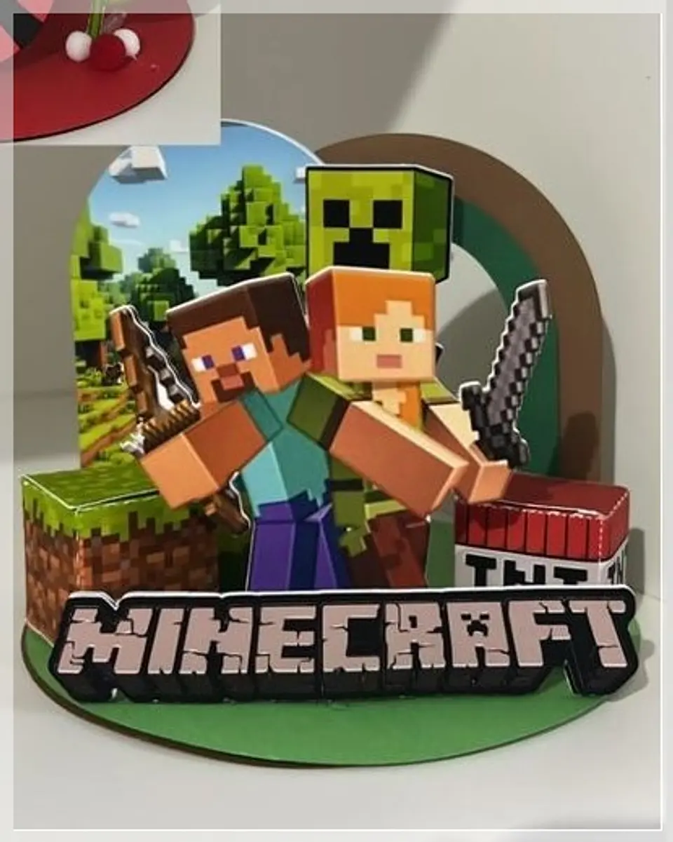 Arquivo de Corte Topo de Bolo Minecraft 25 1