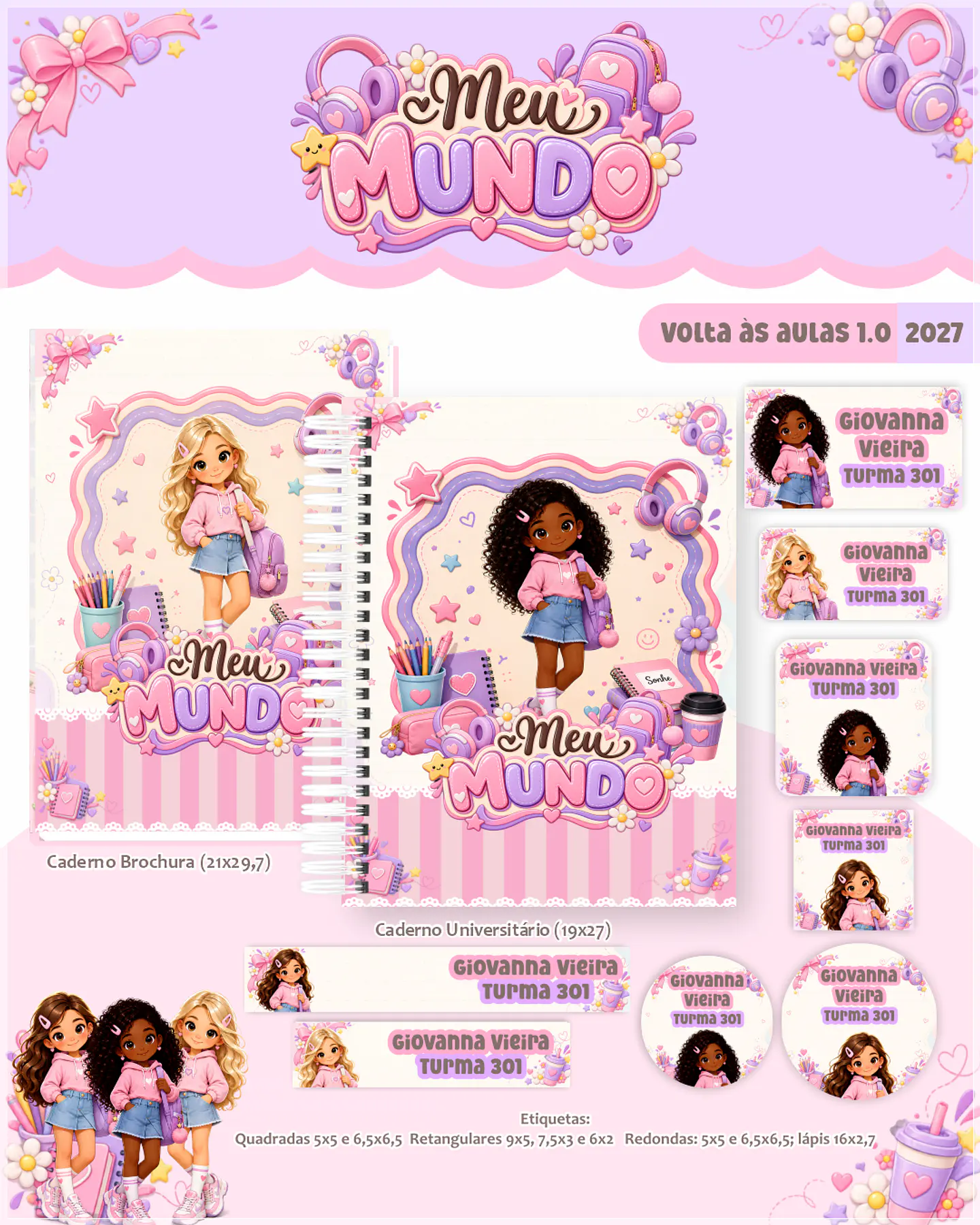 Encadernação - Coleção Escolar 1.0 Menina Neutra 1