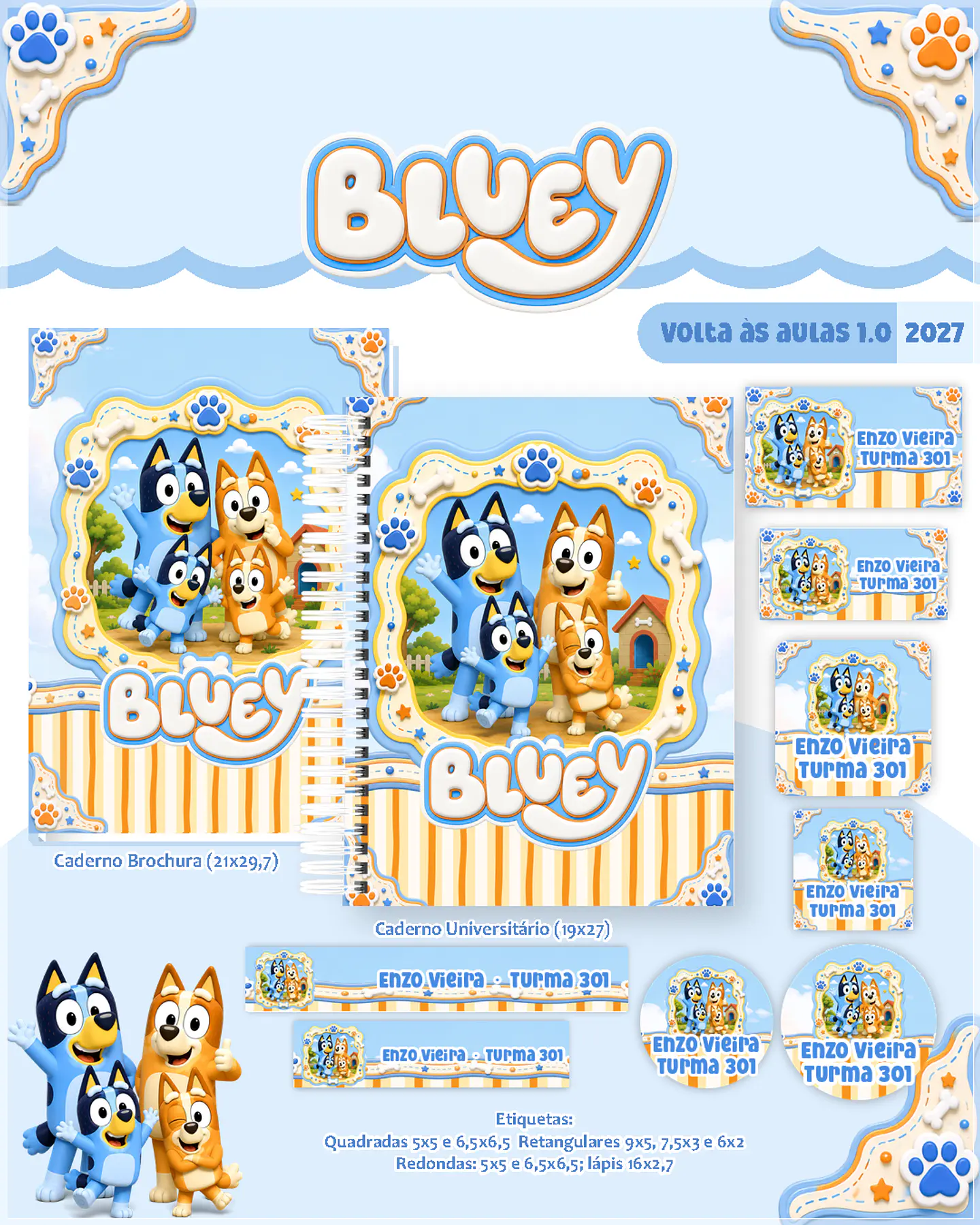 Encadernação - Coleção Escolar 1.0 Bluey 1