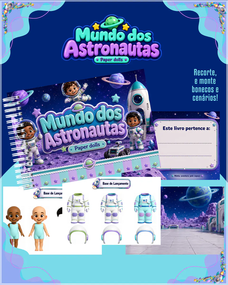 Encadernação - Paper Dolls Mundo dos Astronautas 1