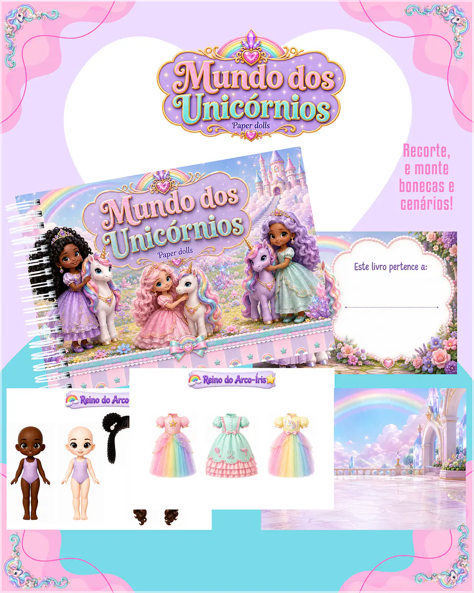 Encadernação - Paper Dolls Mundo dos Unicónios 1