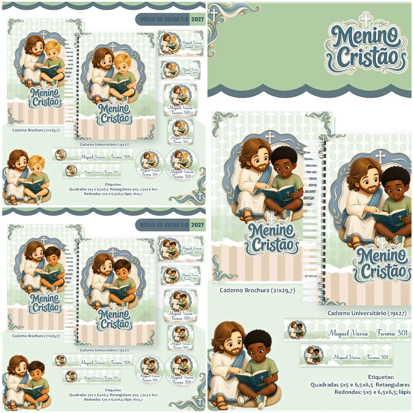 Encadernação - Menino Cristão Escolar Cristão 1