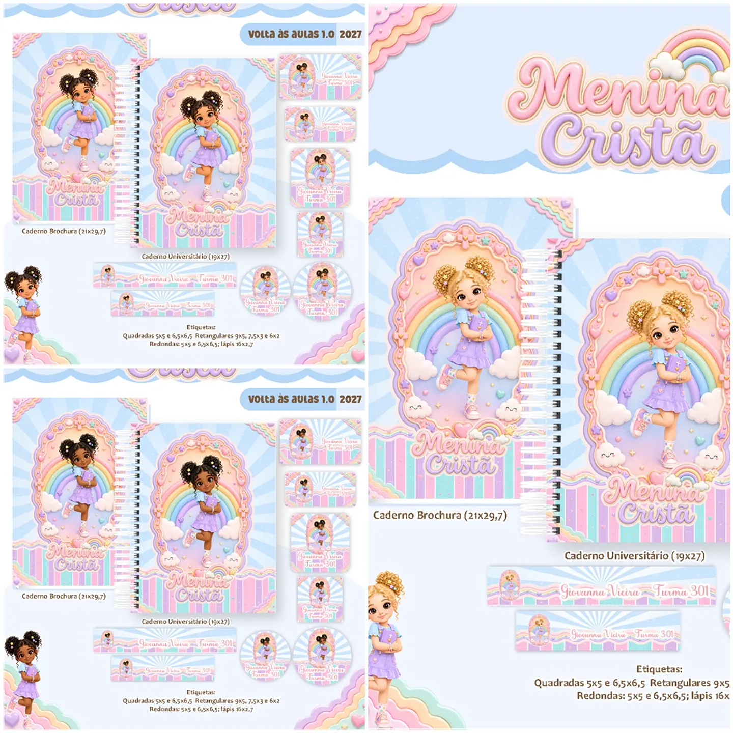 Encadernação - Menina Cristã Escolar Cristão 1
