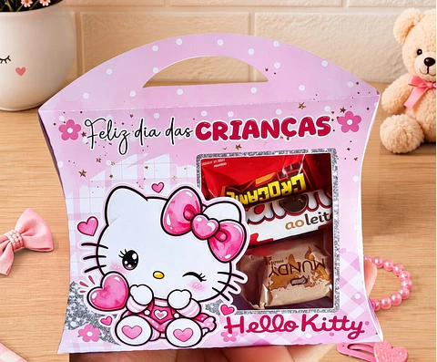 Arquivo de Corte Caixa Almofada Hello Kitty Dia das Crianças 13