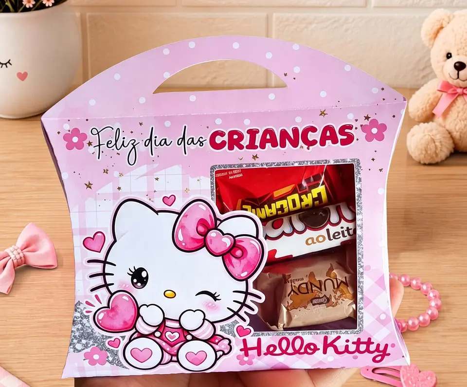 Arquivo de Corte Caixa Almofada Hello Kitty Dia das Crianças 13 1