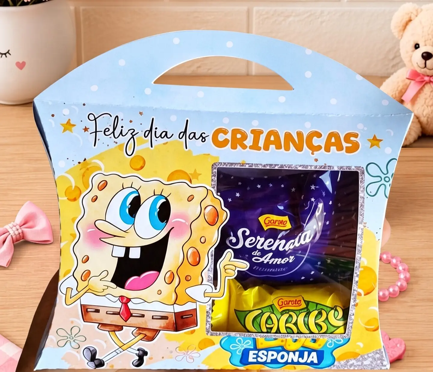 Arquivo de Corte Caixa Almofada Bob Esponja Dia das Crianças 11 1