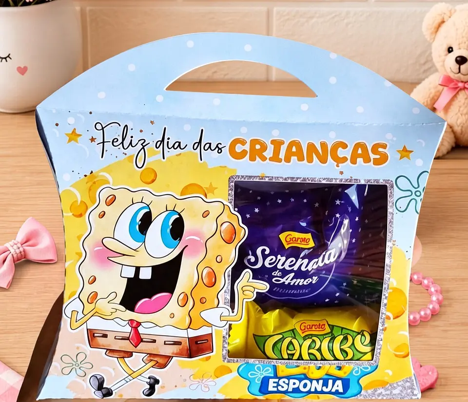 Arquivo de Corte Caixa Almofada Bob Esponja Dia das Crianças 11 1