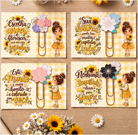 Arquivo de Corte Cards Clips Flor Menina Setembro Amarelo 4