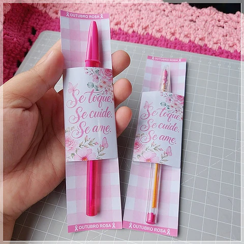 Arquivo de Corte Card Caneta Outubro Rosa 9