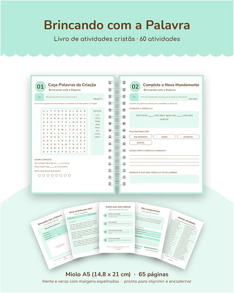 Encadernação - Miolo Livro de Atividades Cristãs Kids