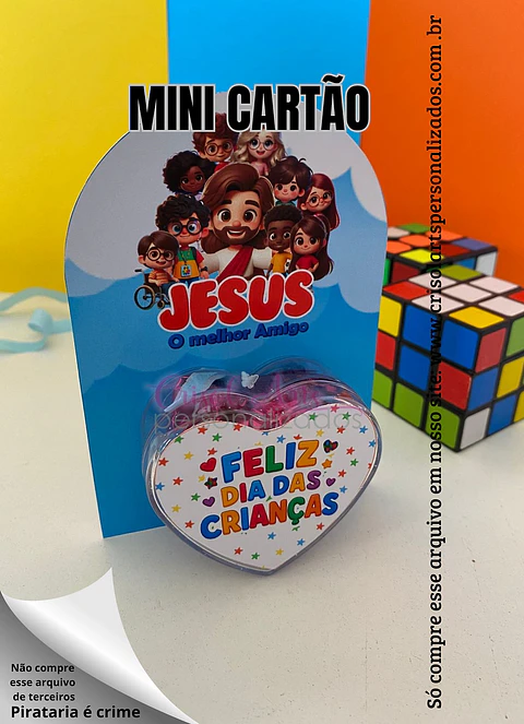 Arquivo de Corte Cartão Coração Dia das Crianças 8