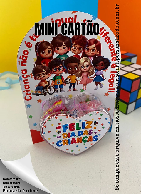 Arquivo de Corte Cartão Coração Dia das Crianças 7