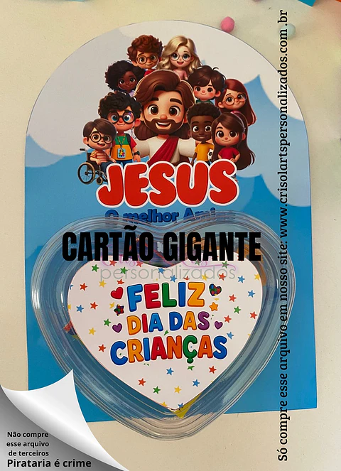 Arquivo de Corte Cartão Coração Dia das Crianças 6
