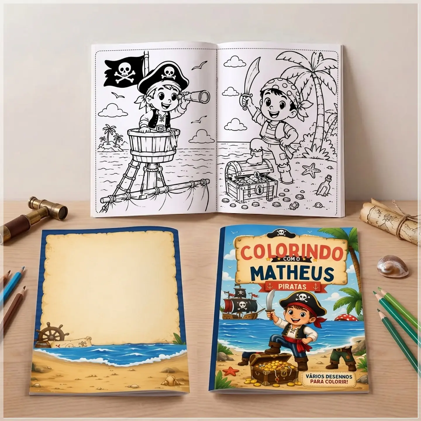 Arquivo de Corte - Revista de Colorir Piratas 1