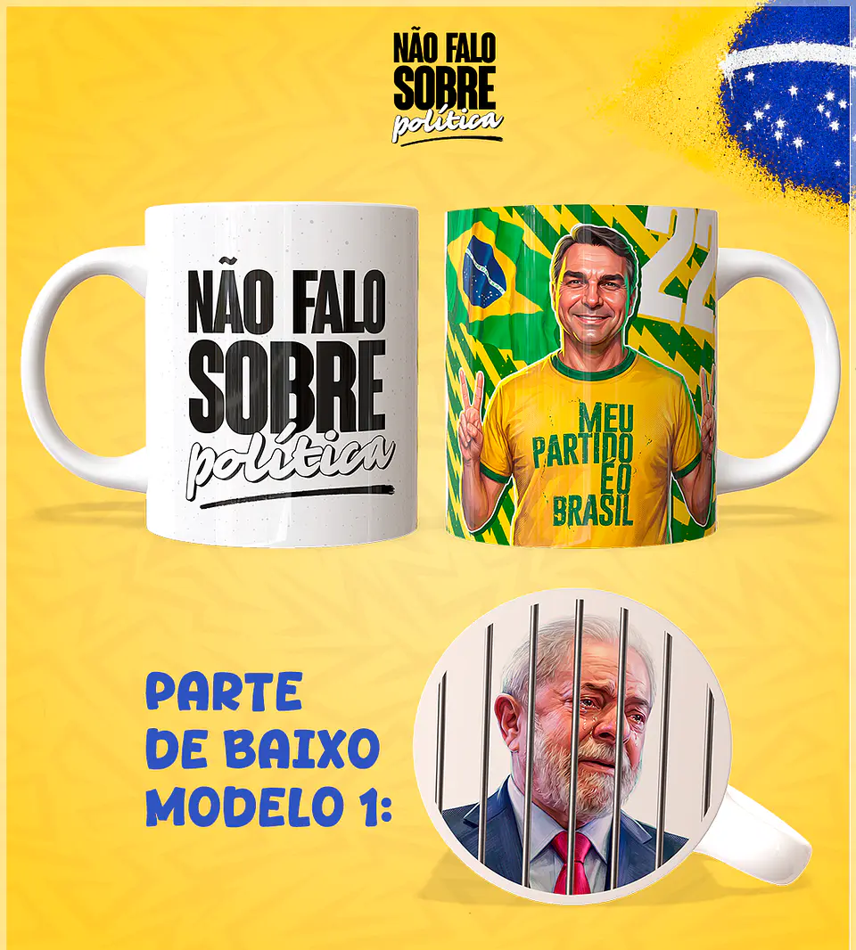 Sublimação - Canecas Não Falo Sobre Politica 1